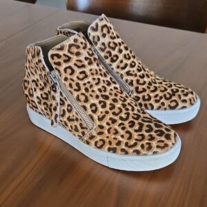 Steve Madden Leopard Print Zip Sneakers